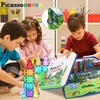 image:imagePicassoTiles 80pc School Hospital Police Station 3in1 Theme Magnet Self Adhesive Backing StickOn Puzzle Graphic Kit and Overlay Maps for Magnetic Building Blocks STEM Learning Construction ToyForest Animal Theme