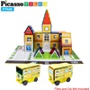 image:imagePicassoTiles 80pc School Hospital Police Station 3in1 Theme Magnet Self Adhesive Backing StickOn Puzzle Graphic Kit and Overlay Maps for Magnetic Building Blocks STEM Learning Construction Toy3in1 Magnetic Building Theme