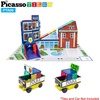 image:imagePicassoTiles 80pc School Hospital Police Station 3in1 Theme Magnet Self Adhesive Backing StickOn Puzzle Graphic Kit and Overlay Maps for Magnetic Building Blocks STEM Learning Construction Toy3in1 Magnetic Building Theme