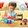 image:imagePicassoTiles Clear Transparent Magnetic Tile Expansion Set STEM Educational Construction Toy Kit for Kids Age 3 Plus Magnet Building Blocks Preschool Learning Creativity and Skill Development PTE13Multicolored With Travel Bag