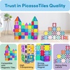 image:imagePicassoTiles Clear Transparent Magnetic Tile Expansion Set STEM Educational Construction Toy Kit for Kids Age 3 Plus Magnet Building Blocks Preschool Learning Creativity and Skill Development PTE13Red 40 Pcs Window and Door