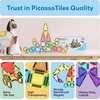 image:imagePicassoTiles Clear Transparent Magnetic Tile Expansion Set STEM Educational Construction Toy Kit for Kids Age 3 Plus Magnet Building Blocks Preschool Learning Creativity and Skill Development PTE1330 Pcs Nano With Tin Storage Case