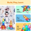 image:imagePicassoTiles Clear Transparent Magnetic Tile Expansion Set STEM Educational Construction Toy Kit for Kids Age 3 Plus Magnet Building Blocks Preschool Learning Creativity and Skill Development PTE13Multicolored Rocket Booster Theme