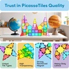 image:imagePicassoTiles Clear Transparent Magnetic Tile Expansion Set STEM Educational Construction Toy Kit for Kids Age 3 Plus Magnet Building Blocks Preschool Learning Creativity and Skill Development PTE13Multicolored Rocket Booster Theme