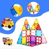 image:imagePicassoTiles Clear Transparent Magnetic Tile Expansion Set STEM Educational Construction Toy Kit for Kids Age 3 Plus Magnet Building Blocks Preschool Learning Creativity and Skill Development PTE13Multicolored With Travel Bag