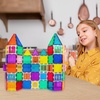 image:imagePicassoTiles Clear Transparent Magnetic Tile Expansion Set STEM Educational Construction Toy Kit for Kids Age 3 Plus Magnet Building Blocks Preschool Learning Creativity and Skill Development PTE13Red 40 Pcs Window and Door