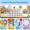 image:imagePicassoTiles Clear Transparent Magnetic Tile Expansion Set STEM Educational Construction Toy Kit for Kids Age 3 Plus Magnet Building Blocks Preschool Learning Creativity and Skill Development PTE13Clear Transparent