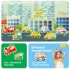 image:imagePicassoTiles Dinosaur Magnetic Tiles Accessory Set Mix and Match Dino Figure Parts for STEM Magnet Tile Construction Building Blocks Sets Creative Pretend Play Educational Toy for Kids Ages 3 PTA288pc Metro City Vehicle