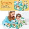 image:imagePicassoTiles Dinosaur Magnetic Tiles Accessory Set Mix and Match Dino Figure Parts for STEM Magnet Tile Construction Building Blocks Sets Creative Pretend Play Educational Toy for Kids Ages 3 PTA288pc Metro City Vehicle