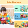 image:imagePicassoTiles Dinosaur Magnetic Tiles Accessory Set Mix and Match Dino Figure Parts for STEM Magnet Tile Construction Building Blocks Sets Creative Pretend Play Educational Toy for Kids Ages 3 PTA288pc Metro City Vehicle