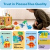 image:imagePicassoTiles Dinosaur Magnetic Tiles Accessory Set Mix and Match Dino Figure Parts for STEM Magnet Tile Construction Building Blocks Sets Creative Pretend Play Educational Toy for Kids Ages 3 PTA28Dinosaur Mix and Match
