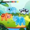 image:imagePicassoTiles Dinosaur Magnetic Tiles Accessory Set Mix and Match Dino Figure Parts for STEM Magnet Tile Construction Building Blocks Sets Creative Pretend Play Educational Toy for Kids Ages 3 PTA28Animal Mix and Match
