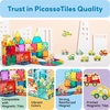 image:imagePicassoTiles Dinosaur Magnetic Tiles Accessory Set Mix and Match Dino Figure Parts for STEM Magnet Tile Construction Building Blocks Sets Creative Pretend Play Educational Toy for Kids Ages 3 PTA288pc Metro City Vehicle