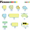 image:imagePicassoTiles Dinosaur Magnetic Tiles Racecar Track with 8 Magnet Tile Dino Toys 2 Cars Street Sign Accessory Kit Construction Building Blocks Educational Picasso Toy for Kids Ages 3 and up PTR0289pc Dinosaur