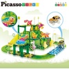 image:imagePicassoTiles Dinosaur Magnetic Tiles Racecar Track with 8 Magnet Tile Dino Toys 2 Cars Street Sign Accessory Kit Construction Building Blocks Educational Picasso Toy for Kids Ages 3 and up PTR0289pc Dinosaur