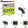 image:imagePicassoTiles Dinosaur Magnetic Tiles Racecar Track with 8 Magnet Tile Dino Toys 2 Cars Street Sign Accessory Kit Construction Building Blocks Educational Picasso Toy for Kids Ages 3 and up PTR0216 Pcs Speedway