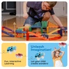 image:imagePicassoTiles Dinosaur Magnetic Tiles Racecar Track with 8 Magnet Tile Dino Toys 2 Cars Street Sign Accessory Kit Construction Building Blocks Educational Picasso Toy for Kids Ages 3 and up PTR0230pcs Race Track