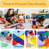 image:imagePicassoTiles Dinosaur Magnetic Tiles Racecar Track with 8 Magnet Tile Dino Toys 2 Cars Street Sign Accessory Kit Construction Building Blocks Educational Picasso Toy for Kids Ages 3 and up PTR0230pcs Race Track