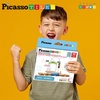 image:imagePicassoTiles Dinosaur Magnetic Tiles Racecar Track with 8 Magnet Tile Dino Toys 2 Cars Street Sign Accessory Kit Construction Building Blocks Educational Picasso Toy for Kids Ages 3 and up PTR0218 Pcs Traffic Sign