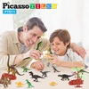 image:imagePicassoTiles Dinosaur Play Mat Toys 32pc Dino Playset STEM Activity Learning Kit STEAM Toy with Educational Book 21 Action Figures TRex Triceratops Velociraptor Trees Rocks for Kids 3 PTD1132pc Dinosaur Playset