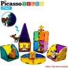 image:imagePicassoTiles Dinosaur Play Mat Toys 32pc Dino Playset STEM Activity Learning Kit STEAM Toy with Educational Book 21 Action Figures TRex Triceratops Velociraptor Trees Rocks for Kids 3 PTD11Animal Figure Set