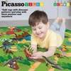 image:imagePicassoTiles Dinosaur Play Mat Toys 32pc Dino Playset STEM Activity Learning Kit STEAM Toy with Educational Book 21 Action Figures TRex Triceratops Velociraptor Trees Rocks for Kids 3 PTD1132pc Dinosaur Playset