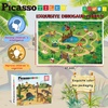 image:imagePicassoTiles Dinosaur Play Mat Toys 32pc Dino Playset STEM Activity Learning Kit STEAM Toy with Educational Book 21 Action Figures TRex Triceratops Velociraptor Trees Rocks for Kids 3 PTD1132pc Dinosaur Playset