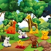 image:imagePicassoTiles Dinosaur Play Mat Toys 32pc Dino Playset STEM Activity Learning Kit STEAM Toy with Educational Book 21 Action Figures TRex Triceratops Velociraptor Trees Rocks for Kids 3 PTD11Animal Figure Set