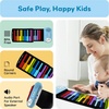 image:imagePicassoTiles Electronic Piano 49Key Flexible RollUp Keyboard with Recording Feature 8 Tones 6 Demo Songs Builtin Speaker Educational Music Toy for Kids Toddlers Boys Girls Rainbow Color Design PT4949Key