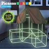 image:imagePicassoTiles Fort Building Kit 376 Pieces Kids STEM Educational Learning Construction Play Toy Indoor and Outdoor DIY Build Forts Castles Tents Playhouse with Cloth Cover Print Boy Girl Ages 5 PTC126Glowinthedark Tunnel Tent