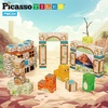 image:imagePicassoTiles Magnet Cube Building Blocks 12 3CM Magnetic Cubes Toy Construction Building Educational Sensory Toys with Idea Booklet for School amp Preschool Kids Boys Girls Toddlers PMC301Prehistoric World Themed
