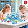 image:imagePicassoTiles Magnet Cube Building Blocks 12 3CM Magnetic Cubes Toy Construction Building Educational Sensory Toys with Idea Booklet for School amp Preschool Kids Boys Girls Toddlers PMC301Winter Ice Themed