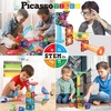 image:imagePicassoTiles Magnet Tile Building Block 80pc Marble Run Race Track Travel Size Pretend Play Toy With Launcher Lifter STEM Education Learning Magnetic Tiles Construction Kit School Boys Girls 3 PTMG8060 Piece Race Track