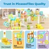 image:imagePicassoTiles Magnet Tile Building Block 80pc Marble Run Race Track Travel Size Pretend Play Toy With Launcher Lifter STEM Education Learning Magnetic Tiles Construction Kit School Boys Girls 3 PTMG80Mini Marble 80 Pcs