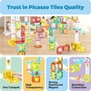 image:imagePicassoTiles Magnet Tile Building Block 80pc Marble Run Race Track Travel Size Pretend Play Toy With Launcher Lifter STEM Education Learning Magnetic Tiles Construction Kit School Boys Girls 3 PTMG80Mini Marble100 Pcs