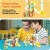image:imagePicassoTiles Magnet Tile Building Block 80pc Marble Run Race Track Travel Size Pretend Play Toy With Launcher Lifter STEM Education Learning Magnetic Tiles Construction Kit School Boys Girls 3 PTMG80Mini Marble100 Pcs