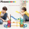 image:imagePicassoTiles Magnet Tile Building Block 80pc Marble Run Race Track Travel Size Pretend Play Toy With Launcher Lifter STEM Education Learning Magnetic Tiles Construction Kit School Boys Girls 3 PTMG8060 Piece Race Track