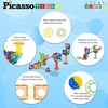 image:imagePicassoTiles Magnet Tile Building Block 80pc Marble Run Race Track Travel Size Pretend Play Toy With Launcher Lifter STEM Education Learning Magnetic Tiles Construction Kit School Boys Girls 3 PTMG8060 Piece Race Track