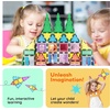 image:imagePicassoTiles Magnet Tile Building Blocks Ferris Wheel Amusement Rotating Accessory Kit Compatible with Full Sized Magnetic Tiles Construction Toy Set Education STEM Learning 3D Toddler Kid Age 3 PT0961pc With Carry Case 07