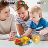 image:imagePicassoTiles Magnet Tiles Building Block 2in1 Excavator amp Backhoe Brick Compatible Construction Playset with Car Base Magnetic Character Action Figure STEM Educational Learning Toy Kit Age 3 PTU04Light and Motor