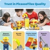 image:imagePicassoTiles Magnet Tiles Building Block 2in1 Excavator amp Backhoe Brick Compatible Construction Playset with Car Base Magnetic Character Action Figure STEM Educational Learning Toy Kit Age 3 PTU045in1