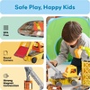 image:imagePicassoTiles Magnet Tiles Building Block 2in1 Excavator amp Backhoe Brick Compatible Construction Playset with Car Base Magnetic Character Action Figure STEM Educational Learning Toy Kit Age 3 PTU045in1
