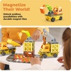 image:imagePicassoTiles Magnet Tiles Building Block 2in1 Excavator amp Backhoe Brick Compatible Construction Playset with Car Base Magnetic Character Action Figure STEM Educational Learning Toy Kit Age 3 PTU045in1