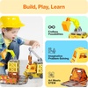 image:imagePicassoTiles Magnet Tiles Building Block 2in1 Excavator amp Backhoe Brick Compatible Construction Playset with Car Base Magnetic Character Action Figure STEM Educational Learning Toy Kit Age 3 PTU045in1