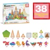 image:imagePicassoTiles Magnet Tiles Magnetic Building Blocks with 8 Construction Vehicles Crank Truck Excavator Bulldozer Road Roller Concrete Mixer Tractor Dump Truck Forklift Toys Learning Kids Ages 3 PTQ11Dinosaur
