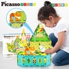 image:imagePicassoTiles Magnet Tiles Magnetic Building Blocks with 8 Construction Vehicles Crank Truck Excavator Bulldozer Road Roller Concrete Mixer Tractor Dump Truck Forklift Toys Learning Kids Ages 3 PTQ11Farm Animal Set With 8 Action Figures