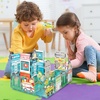 image:imagePicassoTiles Magnet Tiles Magnetic Building Blocks with 8 Construction Vehicles Crank Truck Excavator Bulldozer Road Roller Concrete Mixer Tractor Dump Truck Forklift Toys Learning Kids Ages 3 PTQ11Metro City Hospital