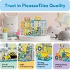 image:imagePicassoTiles Magnet Tiles Magnetic Building Blocks with 8 Construction Vehicles Crank Truck Excavator Bulldozer Road Roller Concrete Mixer Tractor Dump Truck Forklift Toys Learning Kids Ages 3 PTQ11Vehicles Crank Truck