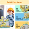 image:imagePicassoTiles Magnet Tiles Magnetic Building Blocks with 8 Construction Vehicles Crank Truck Excavator Bulldozer Road Roller Concrete Mixer Tractor Dump Truck Forklift Toys Learning Kids Ages 3 PTQ11Vehicles Crank Truck