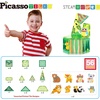 image:imagePicassoTiles Magnet Tiles Magnetic Building Blocks with 8 Construction Vehicles Crank Truck Excavator Bulldozer Road Roller Concrete Mixer Tractor Dump Truck Forklift Toys Learning Kids Ages 3 PTQ11Forest Animal Theme